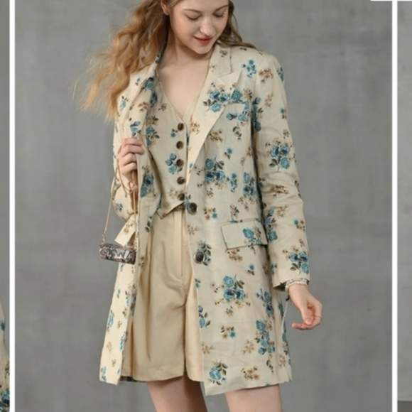 Linennaive Jackets & Blazers - Linennaive Rococo Linen Trench Coat